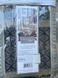 Croscill~BLACK Essex~Fabric Shower Curtain 72”W x 75”L~Copper Gold Woven Brocade - Picture 1 of 5