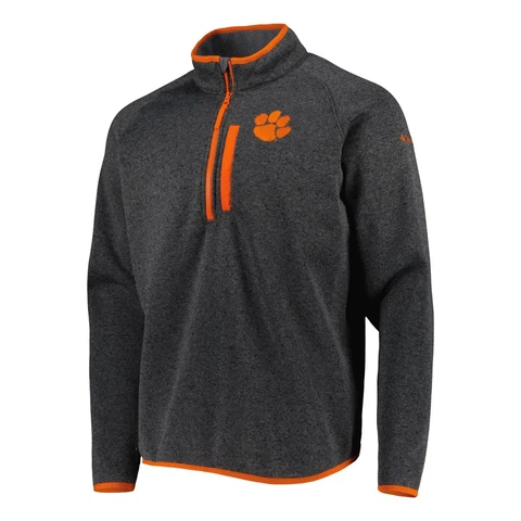 Clemson Tigers Columbia Mens Pullover Zip Jacket XL Gray  Omni-Shield Orange Cover