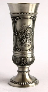 Antique Beer Tin goble Glass Festtag 400 ml Zinn SKS Germany silver Alloyed Rare - Picture 1 of 2