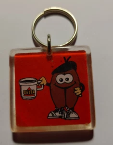 Collectible plastic key ring keychain advertising Delta coffee coffee beans - Picture 1 of 2