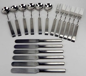 Rosenthal SCULPTURA Besteckset je 6x Messer/Gabel/Löffel Edelstahl 18 Teile - Bild 1 von 13