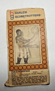HARLEM GLOBETROTTERS Pablo Pabs Robertson Card 1971 CUT OUT GENERAL MILLS? - Picture 1 of 2