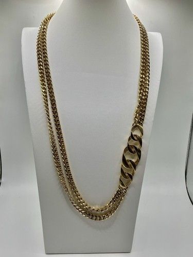 GIVENCHY Collana doppia catena tono oro grosso VINTAGE GIVECHY COUTURE anni 70