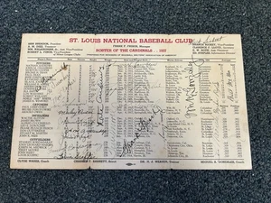 1937 St. Louis Cardinals Roster Signed by 22 Auto Gashouse Gang Martin Frisch - Picture 1 of 3