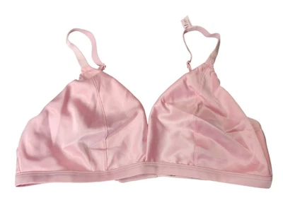 Victorias Secret Womens M-DD Unlined Tease Satin Triangle Bralette Bra Pink - Image 1 of 4