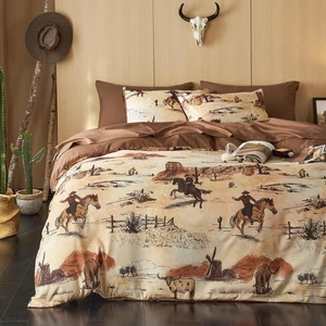 - Western Bettdecken Set, Rustic Ranch Life mit Cowboy Southwestern Vintage C... - Bild 1 von 7