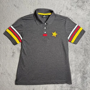 Carl's Jr Mitarbeiter Shirt Erwachsene S grau Polo Pullover Strick Baumwolle Aramark Etikett - Bild 1 von 5