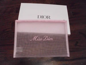 Miss Dior Beauty Pink Mesh Kosmetiktasche Clutch Zipper Bag Trousse Large NEU - Bild 1 von 1