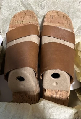 Zueco de cuero KORK-EASE Alia marrón punta abierta (marrón) 11M Foto 1 de 4