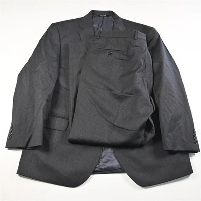 Jos A Bank 46R 42x32 Gray 100% Wool Mens Jacket Pants Suit - Image 1 of 4