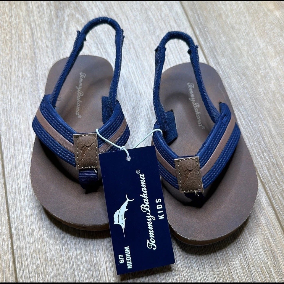 Tommy Bahama Sandalias Azul Niño Talla 6-7 Correa Trasera Elástica NUEVAS Foto 1 de 4