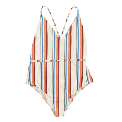 NUEVO BILLABONG Traje de Baño Retro A Rayas Sol Oculto Una Pieza Talla XL Cinturón Descarado Foto 1 de 4