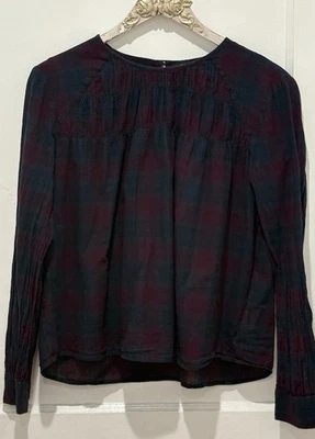 BLUSA ARITZIA TALULA ALGODÓN A CUADROS GASA MEDIANA Foto 1 de 4