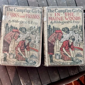 Vintage Camp Fire Girls Books Lot of 2 ~ 1913-1919 Hildegard G Frey ~ Hardcover - Picture 1 of 6