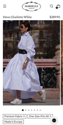 Maxi Vestido Marielle Stokkelaar Almelo Charlotte Blanco Gran Tamaño Cuello OS NUEVO CON ETIQUETAS Foto 1 de 4