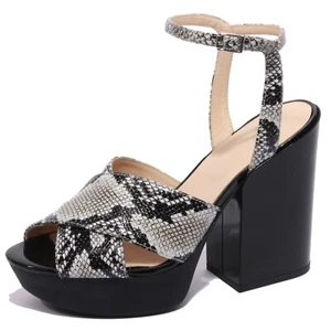 B1742 sandalo donna HOGAN scarpa ghiaccio nero shoes women - Picture 1 of 4