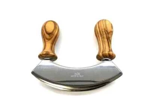 Weighing Knife Design (Stainless Steel Double Blade) with Olive Wood Handles - Picture 1 of 4