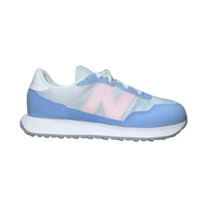 Zapatos de estilo de vida NEW BALANCE GS237ME-W 237 JR'S (anchos) azul hielo/rosa gamuza y malla - Imagen 1 de 5