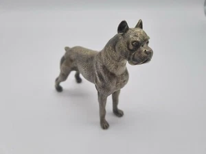 Scultura cane pugile in argento 800/massiccio 296g - Foto 1 di 5
