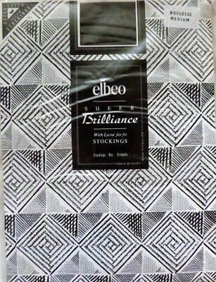Elbeo mittelgroße Vintage transparente brillante Nylonstrümpfe mit Lycra Noblesse