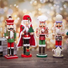 Christmas Wooden Gingerbread House Nutcracker Walnut Home Decor Santa Ornament