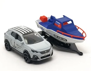 Majorette Peugeot 3008 GT French Touch White + Speed Boat 1:64 3" no Package - Picture 1 of 6