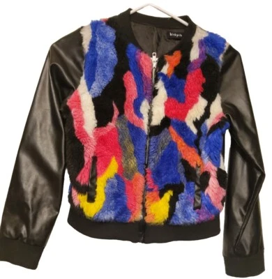 Chaqueta con Bolsillos Forrada de Cuero Sintético Multicolor Kidpik Niñas Talla L 12 Foto 1 de 4