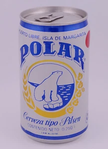Polar Cerveza Tipo Pilsner, Venezuela, Empty 0.250L Beer Can, Bottom Opened - Picture 1 of 6