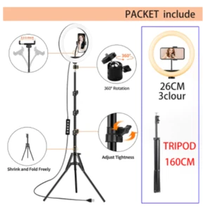 Set de Tripode camara, aro luz. Fill Lighting Tripod Stand Circle Led Ring Light - Picture 1 of 10