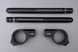 Matte Black Clip-ons Tilted Adjustable DUCATI PANIGALE 1199 13-2014 53mm - Picture 1 of 10