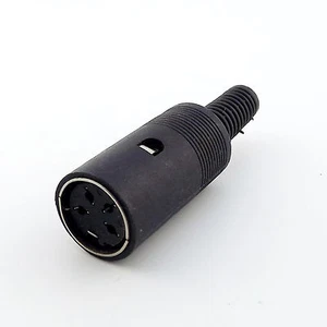 1pcs 4 PIN DIN Female Jack Cable Connector 4 Pin With Plastic Handle - Picture 1 of 7