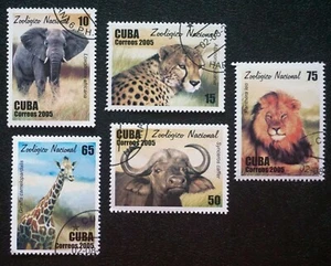 sCUBA Sc# 4508-4512 ZOO ANIMALS wild lion CPL SET of 5 2005 used / cto - Picture 1 of 1