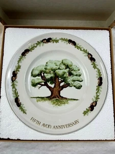 5th Avon Anniversary 8" Plate in Box "The Great Oak" by Enoch Wedgwood England - Picture 1 of 6