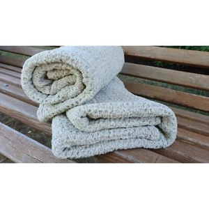 100% Leinen Waffelpique Badetuch Saunatuch Stonewashed 70x140cm Duschtuch  - Picture 1 of 10