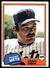 1981 Topps 189 Craig Swan   New York Mets  Baseball Card