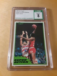 1981/82 Topps #110 Midwest MOSES MALONE CSG 8 Houston Rockets Basketball Card. - Picture 1 of 1