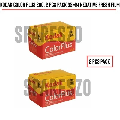 Paquete de 2 piezas de película fresca negativa Kodak ColorPlus Color Plus 200 35 mm 135-36 Foto 1 de 3