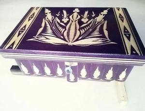 Caja de rompecabezas de madera violeta enorme grande con almacenamiento de... - Imagen 1 de 6
