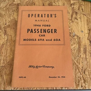 1946 Ford Passenger Car Models 69A 6GA Operators Owners Manual - Picture 1 of 7