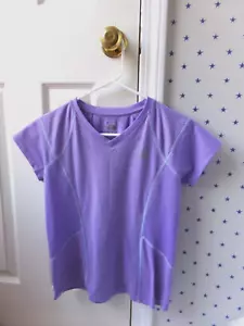 FLAW NORTH FACE FlashDry Large Girls 14-16 Shirt Purple Mesh Sport V-Neck Sz L - Picture 1 of 13