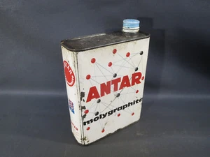 Antiguo Bidón de Aceite Molygraphite Antar Déco Garage Vintage Automóvil Antigua - Imagen 1 de 3