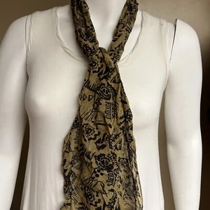 VTG NWT CHICO RAYON OLIVE HIMALAYA SCARF TECTANGLR SC7 - Picture 1 of 9