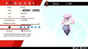 Diancie 6 IV Battle Ready + Masterball Pokemon Sword Shield Pokemon Spada Scudo - Picture 1 of 3