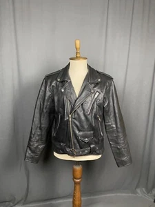 RARE! Raf Simons VTG Men's Black Leather Biker Jacket Size L-XL - Picture 1 of 12
