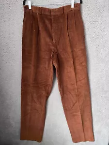 J Crew Pants Mens 31x37 Brown Corduroy Pleated Front Straight Leg Chino Preppy - Picture 1 of 12
