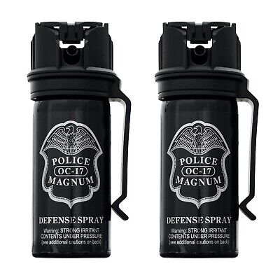 2 PACK POLICE MAGNUM Pepper Spray Fogger 2oz Flip Top Belt Clip Self Defense OC • 18.99$