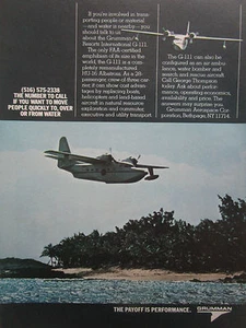7/1981 PUB GRUMMAN AEROSPACE G-111 AMPHIBIAN HU-16 ALBATROSS ORIGINAL AD - Picture 1 of 1