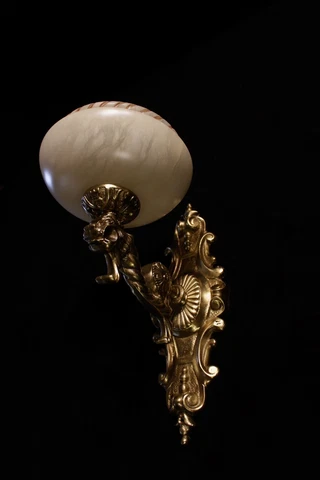 lions  sculptures  Alabaster wall light  sconce solid bronze  single light Cover