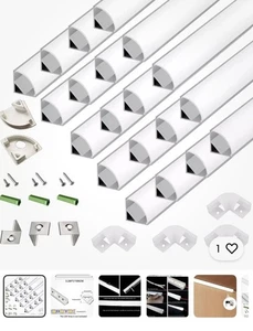 THMOOTHER 20er Pack 3,3 Fuß 1 Meter V Form LED Streifen Aluminium Kanal Diffusor System - Bild 1 von 7