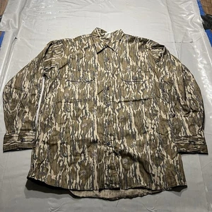 Vtg Mossy Oak Bottomland NRA Camo Shirt Mens Large Button Up Long Sleeve Hunting - Picture 1 of 7